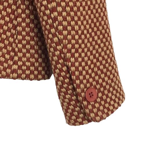 Jones New York Tweed Wool Blazer Jacket Red Camel Tan sz 14 NWT NEW - Picture 3 of 7